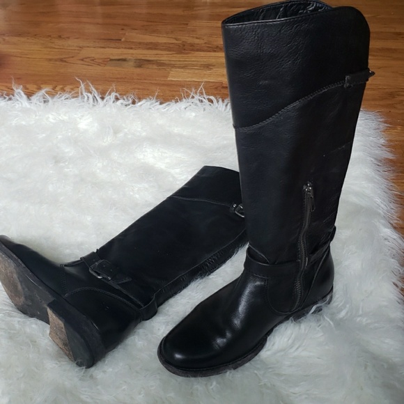 FRYE ~~Phillip buckle black leather boots - Picture 7 of 8